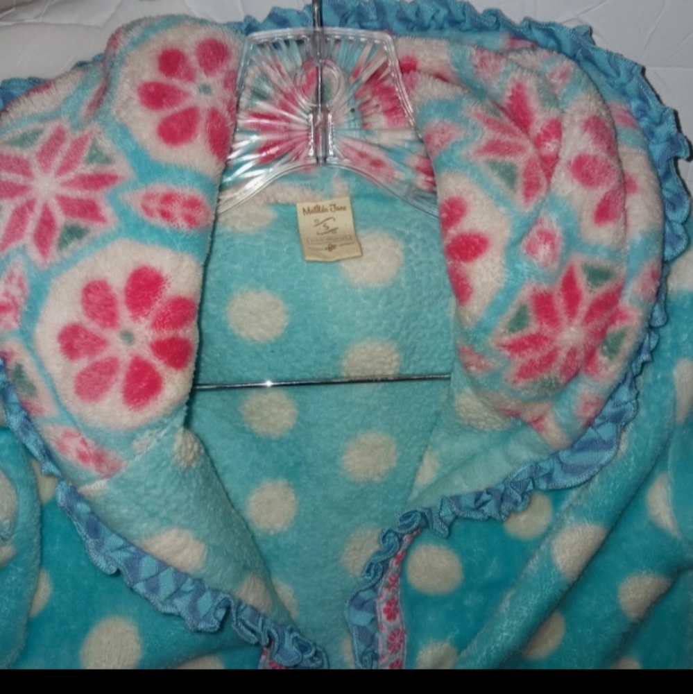 Matilda Jane Robe Blue pink floral Fleece Pockets#FREE WITH BUNDLE - Picture 5 of 7